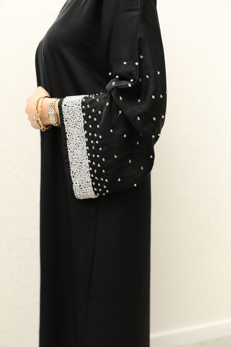 Midnight Crystal Sleek Abaya