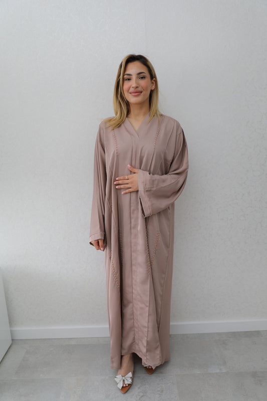 Taupe Elegance Abaya Amore